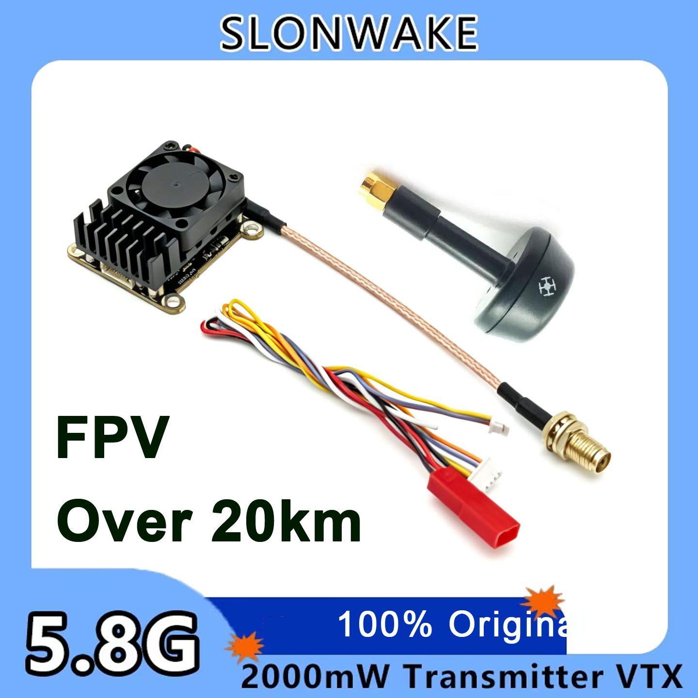 Fpv Drone Transmitter - Yeni yükseltme 5.8Ghz 2W ayarlanabilir FPV