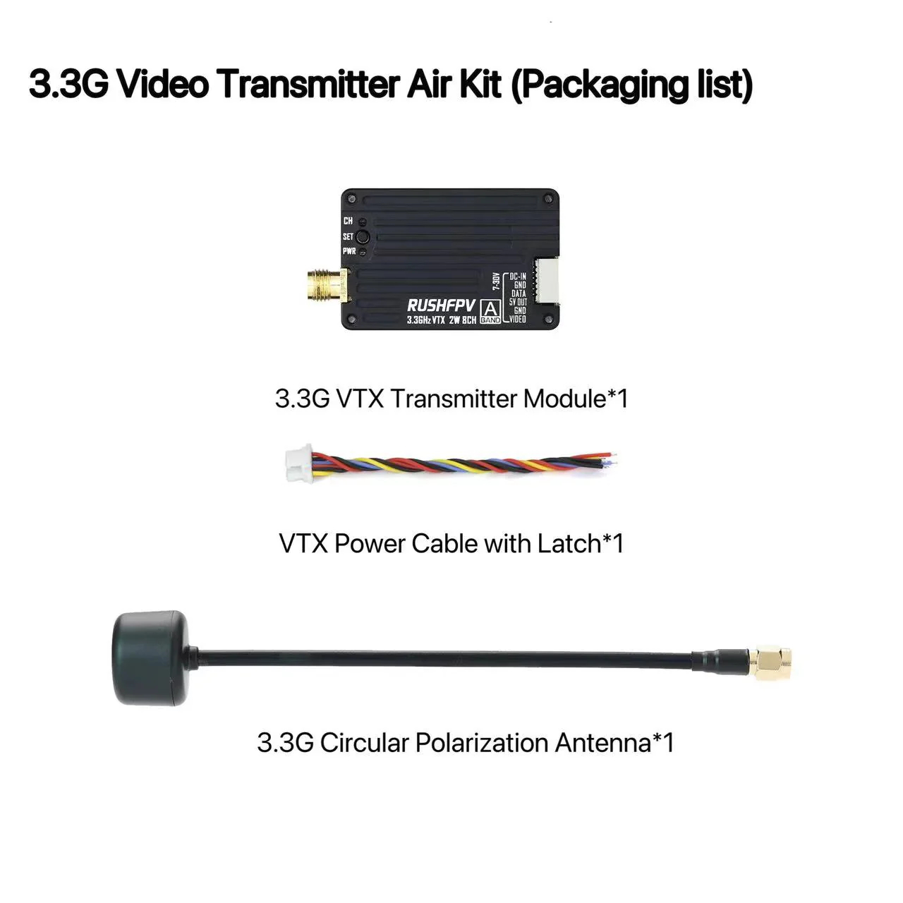 RUSHFPV 3.3G 2W VTX Verici FPV - Fpv Drone Antenna incelemesi ve fiyatı